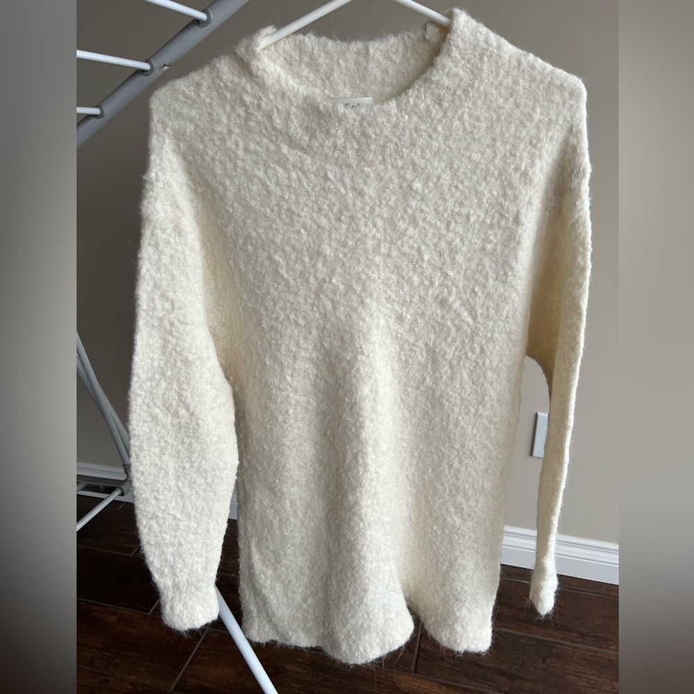 Wilfred Oversized Cream Crewneck Alpaca Sweater